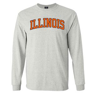 Image of ILLINOIS ARCH LONG SLEEVE T-SHIRT -  marbleheather